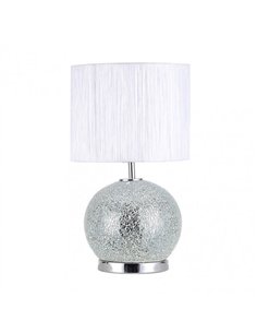 Sobremesa Cristal Secoya 1xe27+LED 5W 4000K 2 Encend.indep  50x30x30 Cm Mosaico Espejo/cromo  C/pant Blanca