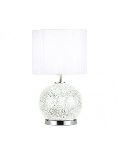 Sobremesa Cristal Secoya 1xe27+LED 5W 4000K 2 Encend.indep  50x30x30 Cm Mosaico Espejo/cromo  C/pant Blanca 2