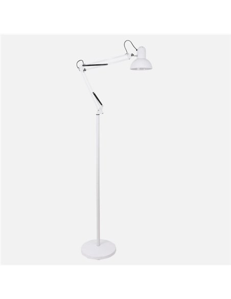 Flexo De Pie Articulable Rutilo 1xe27 Blanco 180x28x28 Cm