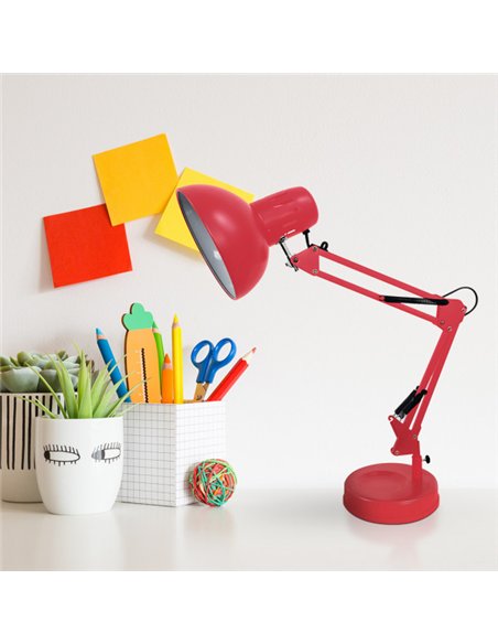 Flexo Articulable Rutilo 1xe27 Rojo 57x39x15 Cm