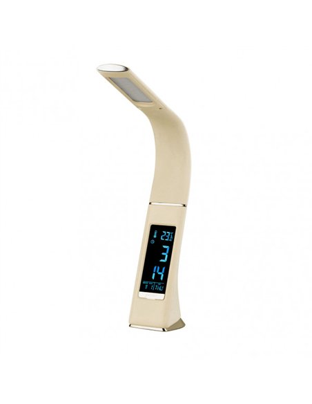 Flexo Flexib. 5w Barita 4000k Beis/cromo Digital  400lm C/fecha-hora-temp.3 Grados Intens