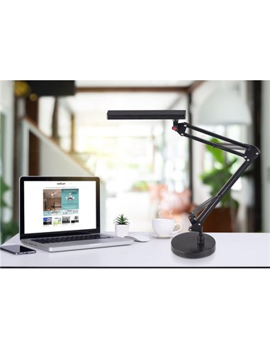 Flexo Articulado Hematites 7w 560lm Negro 3000-4000-6000k 53x15x55 Cm Reg.Intensidad