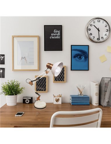 Flexo Articulable Rutilo 1xe27 Blanco/cobre 57x39x15 Cm