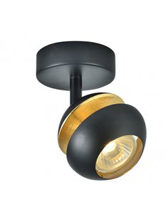 Foco Beethoven 1xgu10 Negro/oro  14x13x8 2