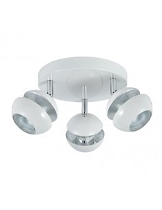 Plafon Beethoven 3xgu10 Blanco/plata  14x22x22 Cm