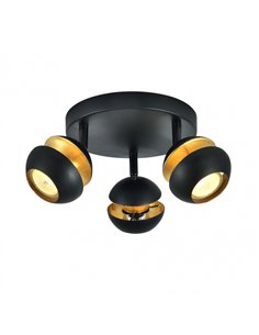 Plafon Beethoven 3xgu10 Negro/oro 14x22x22 Cm 2