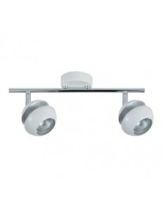 Regleta Beethoven 2xgu10 Blanco/plata   14x36