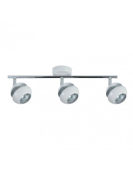 Regleta Beethoven 3xgu10 Blanco/plata 14x48