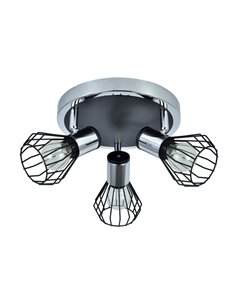 Plafon Mateo 3xe14 Cromo/negro 15x28x28 Cm