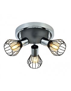 Plafon Mateo 3xe14 Cromo/negro 15x28x28 Cm 2