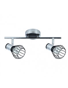 Regleta Mateo 2xe14 Cromo/negro 15x36