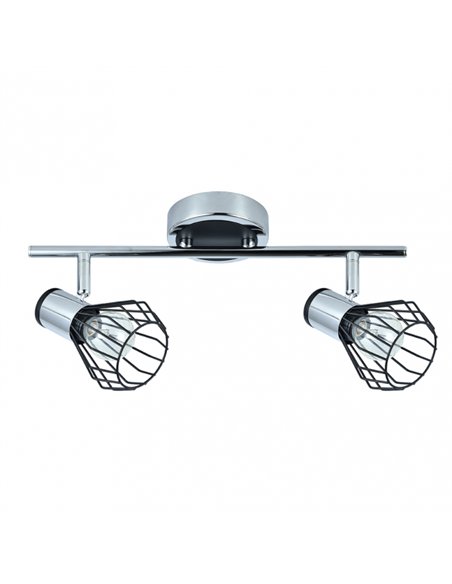Regleta Mateo 2xe14 Cromo/negro 15x36
