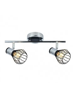 Regleta Mateo 2xe14 Cromo/negro 15x36 2