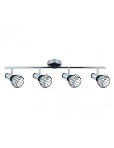 Regleta Mateo 4xe14 Cromo/negro 15x69