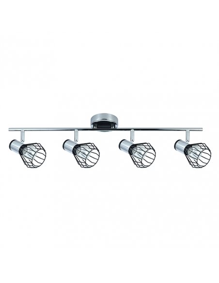 Regleta Mateo 4xe14 Cromo/negro 15x69