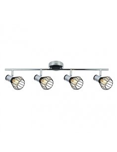 Regleta Mateo 4xe14 Cromo/negro 15x69 2