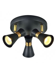 Plafon Maximo 3xgu10 Negro/cuero 13x20x20 Cm 2