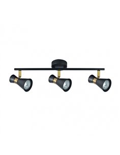 Regleta Maximo 3xgu10 Negro/cuero 15x48