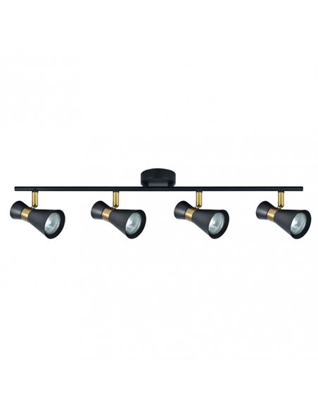 Regleta Maximo 4xgu10 Negro/cuero 15x69