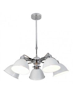 Lampara Buri 5xe27 Blanco/cromo Regx52x52 Cm
