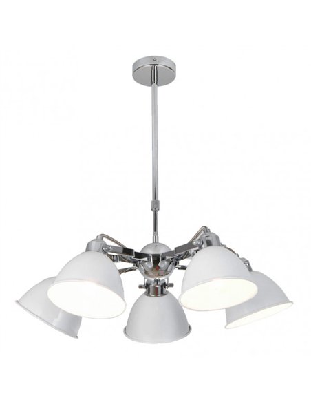 Lampara Buri 5xe27 Blanco/cromo Regx52x52 Cm