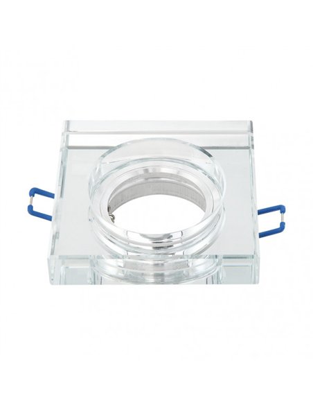 Empotrable Cristal Solna 1xgu10 Cuadrado Grosor 2cm  Transparente C/portalampara 2x9x9 Cm Corte 6 Cm