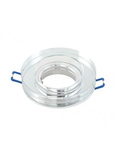 Empotrable Cristal Solna 1xgu10 Redondo Grosor 2cm Transparente C/portalampara 2x9