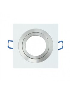 Empotrable Orient.cenote 1xgu10 Cuadrado Blan/crom 2x9