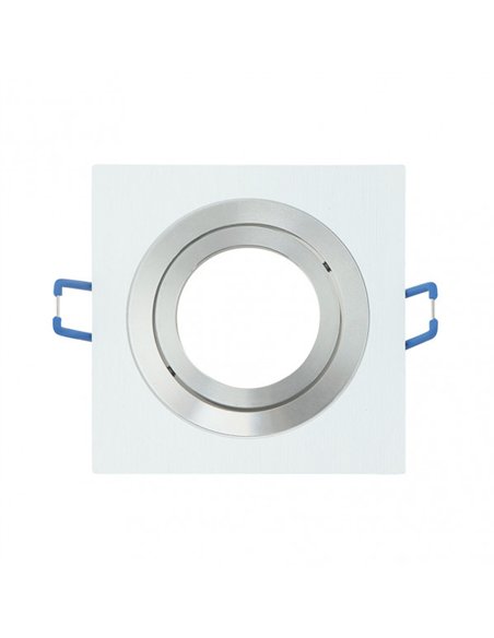 Empotrable Orient.cenote 1xgu10 Cuadrado Blan/crom 2x9