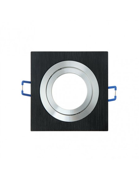 Empotrable Orient.cenote 1xgu10 Cuadrado Weng/cromo 2x9