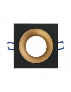 Empotrable Anou 1xgu10 Cuadrado Negro/oro  2x9 2