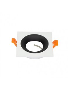 Empotrable Anou 1xgu10 Cuadrado Blanco/negro 2x9