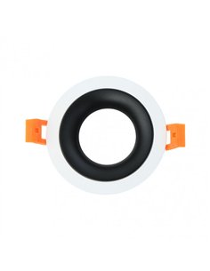 Empotrable Anou 1xgu10 Redondo Blanco/negro  2x9 2