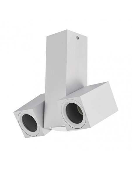 Foco Nerja 2xgu10 Blanco 21x19x6 Cm Orientable 360º