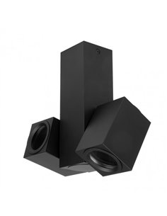 Foco Nerja 2xgu10 Negro 21x19x6 Orientable 360º