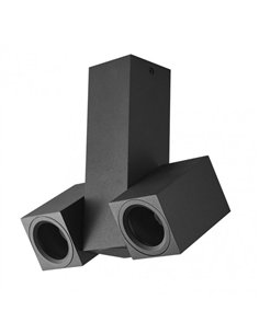 Foco Nerja 2xgu10 Negro 21x19x6 Orientable 360º 2