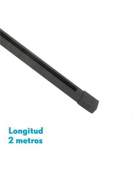 Carril Para Foco Pindal Negro 2m  2 Hilos 2x200x3