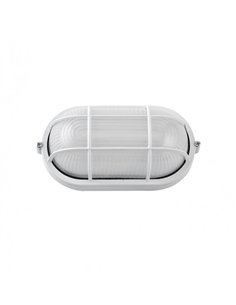 Aplique Ext. Oval Aluminio Apus Peq. 1xe27 Blanco 9x21x10