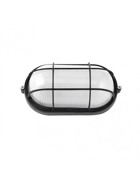 Aplique Ext. Oval Aluminio Apus Peq. 1xe27  Negro  9x21x10