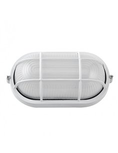 Aplique Ext.oval Aluminio Apus Grande 1xe27 Blanco 11