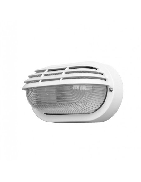 Aplique Ext.oval Canopus Peq.1xe27 Policarb.blanco 10x20