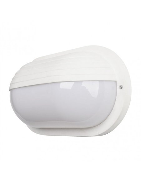 Aplique Ext.oval Canopus Grande1xe27 Policar.blanco  10x26x15 Cm Ip44