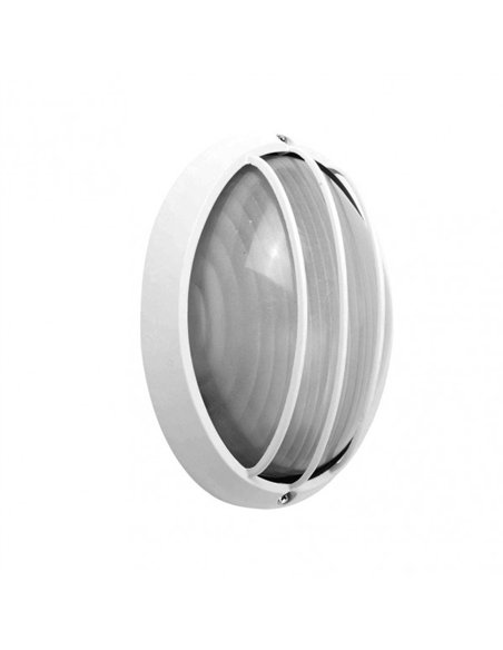 Aplique Ext.oval Aluminio Aquila Peq.1xe27 Blanco  10