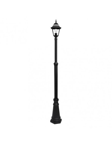 Farola Exterior Aluminio Spica 1xe27 Negro Ip44 220x20x20 Cm  Regulable En Altura