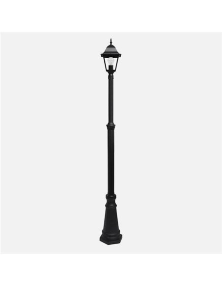 Farola Exterior Aluminio Spica 1xe27 Negro Ip44 220x20x20 Cm  Regulable En Altura