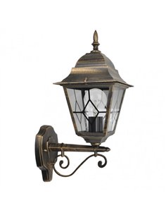 Aplique Exterior Aluminio Bootes1xe27 Neg/oro Ip44 44x27x18 Cm