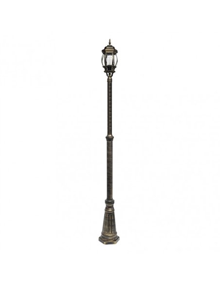 Farola Exterior Aluminio Caelum 1xe27 Neg/oro Ip44  228x18x18 Cm