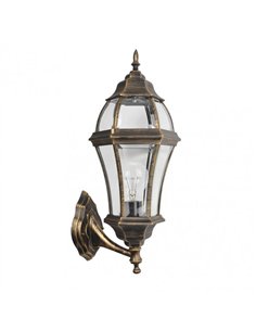 Aplique Exterior Aluminio Becrux 1xe27 Neg/oro  Ip44 59