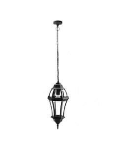 Colgante Exterior Aluminio Becrux 1xe27 Negro Ip44 Regx24x24 Cm