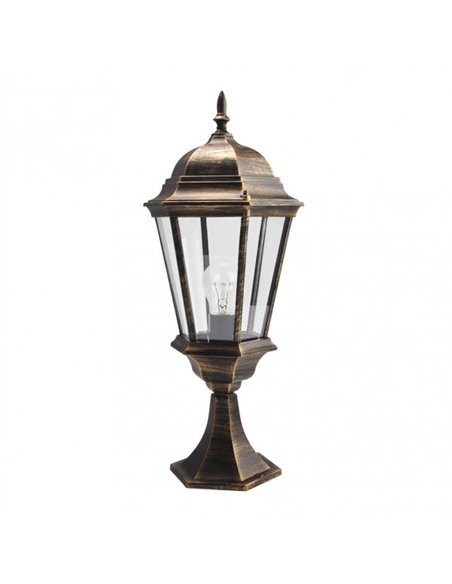 Sobremuro Exterior Aluminio Regulus 1xe27 Neg/oro  56x23x23 Cm  Ip44